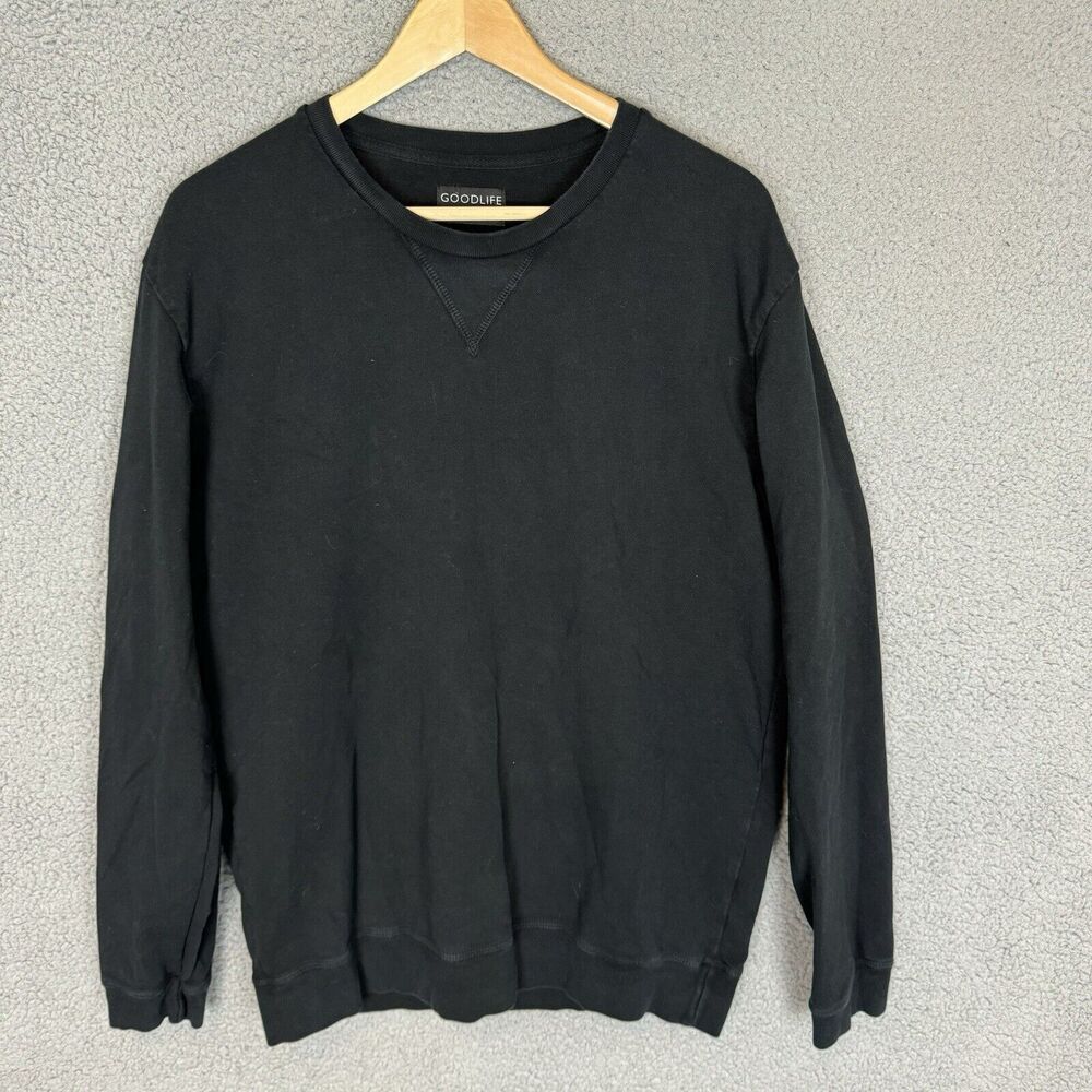 S Goodlife Shirt Mens M Black Long Sleeve Crewneck Cotton‎ Stretch